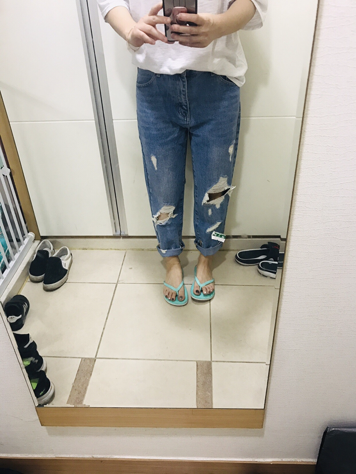Hearts rice 유니크빅데미지데님팬츠 리뷰후기