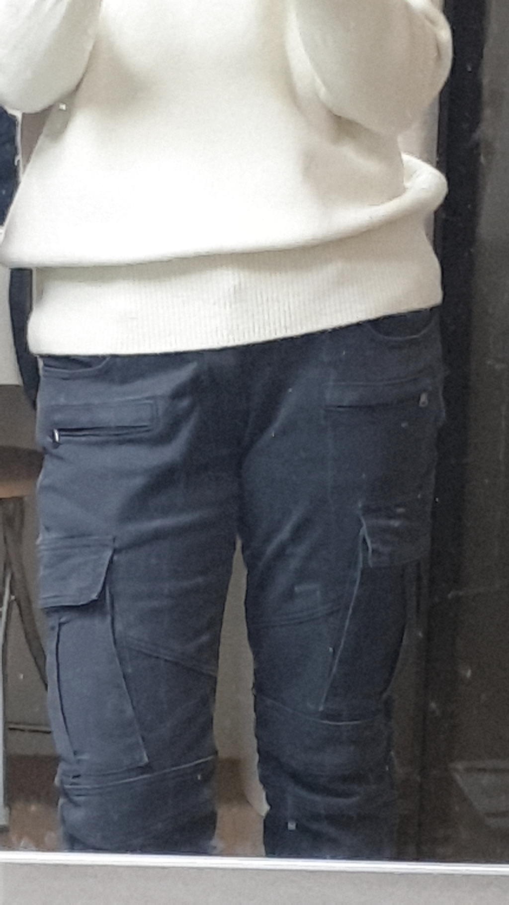비브레이커스 겨울 기모본딩 카고팬츠 스판슬림세미핏