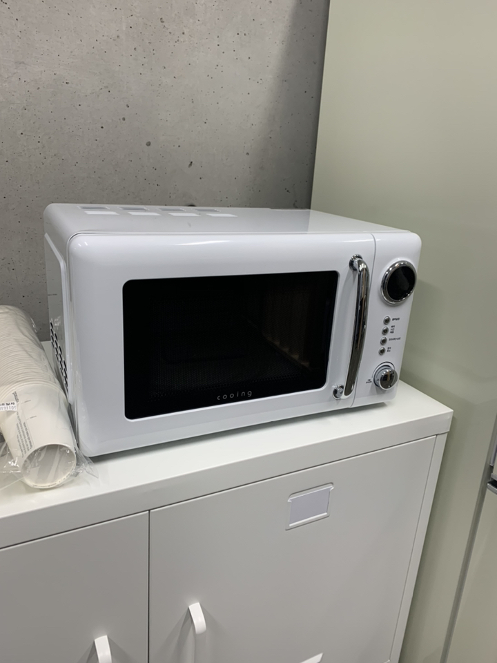 쿠잉전자 레트로 전자레인지 버튼 다이얼식 20L 리뷰후기