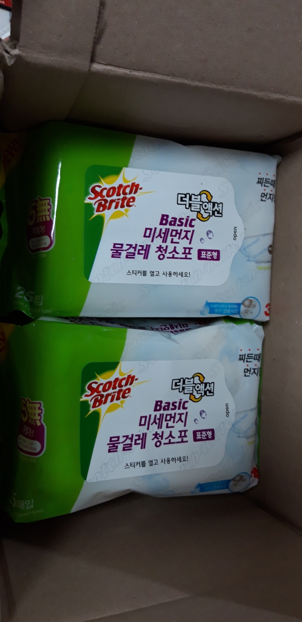 스카치브라이트 베이직 미세먼지 물걸레 더블액션 플러스 청소포 표준형 25p 리뷰 후기