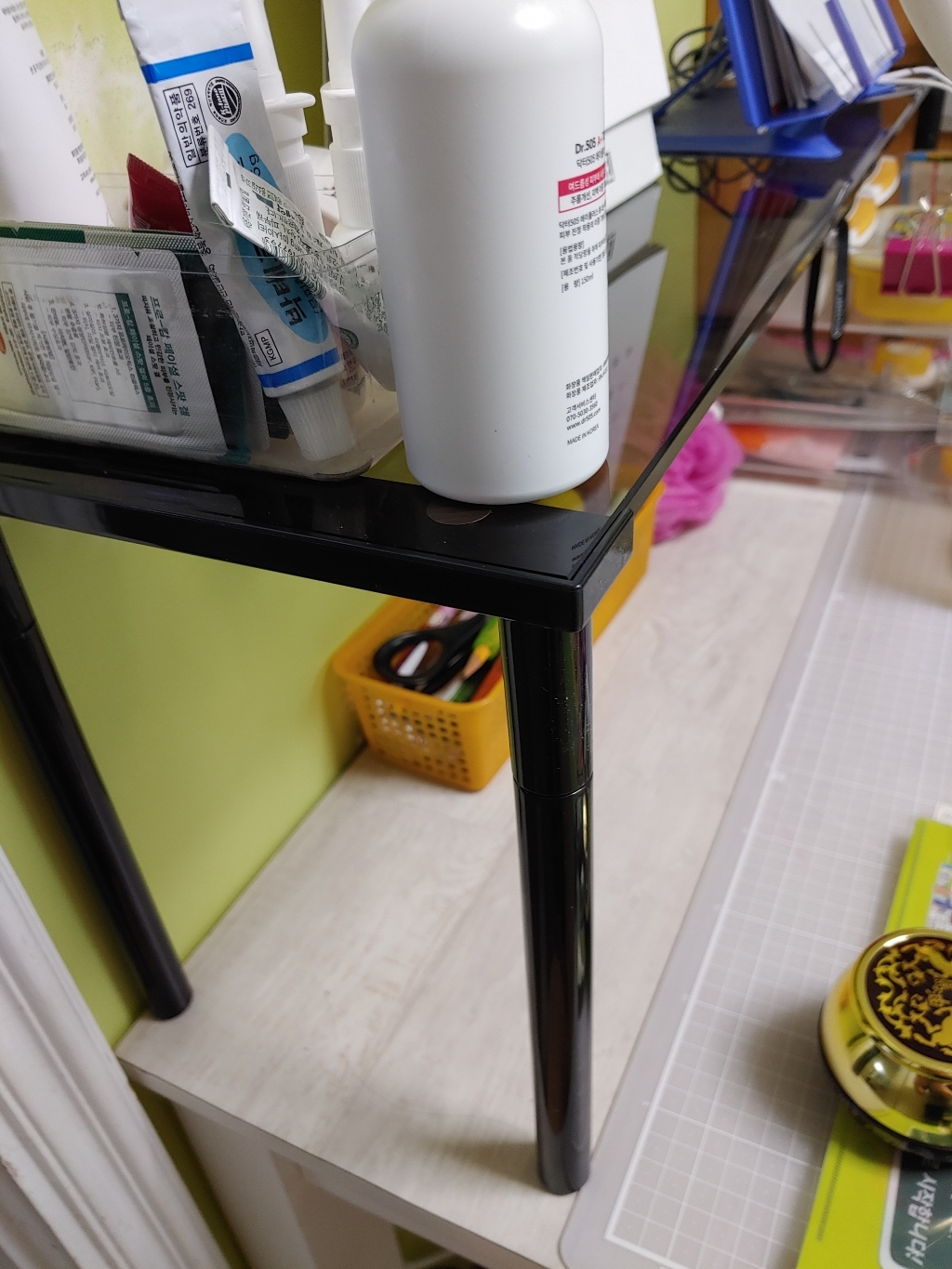 YN-KH820C 높이조절 듀얼 모니터받침대 노턱 블랙