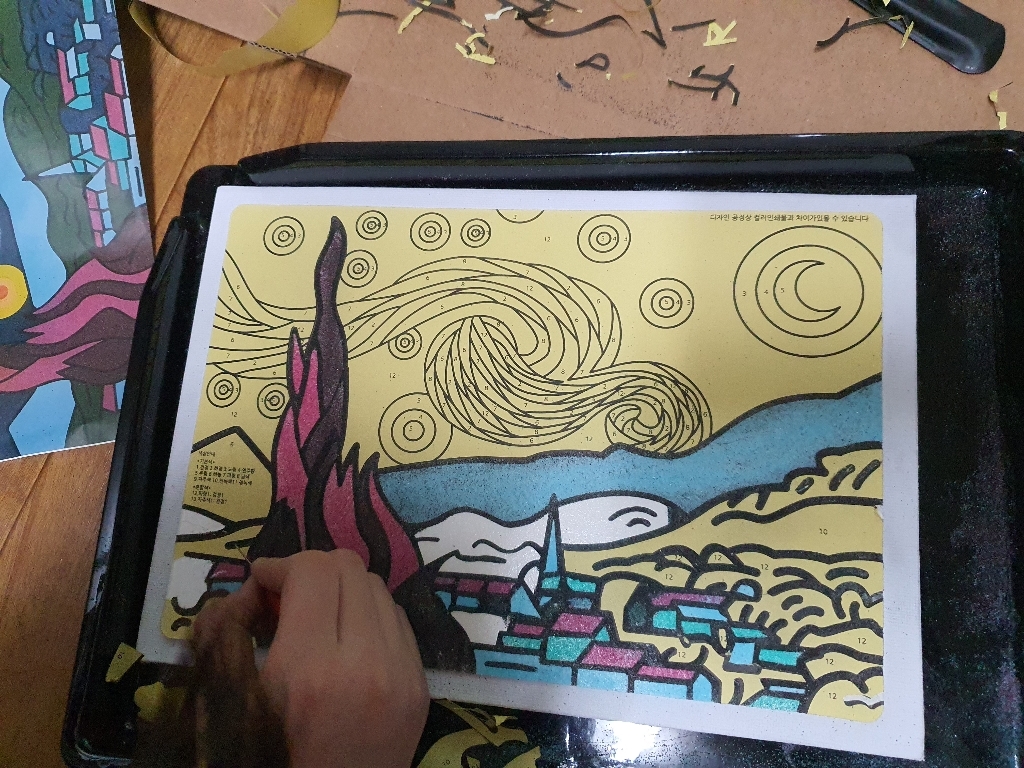 #명화그리기DIY 데코샌드아트12종 리뷰 후기
