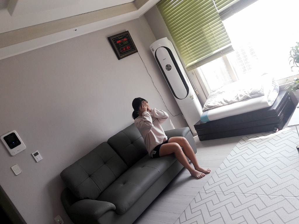 데코라인 포우 3인용 가죽 쇼파