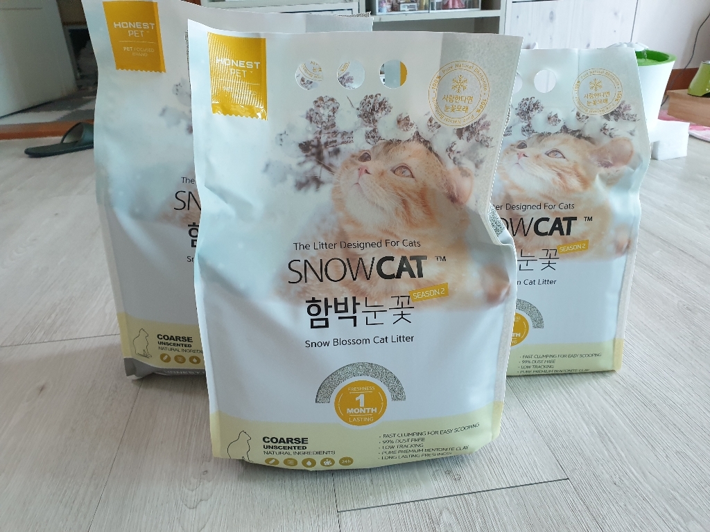 스노우캣 응고형 함박 눈꽃 고양이 모래 무향 리뷰후기
