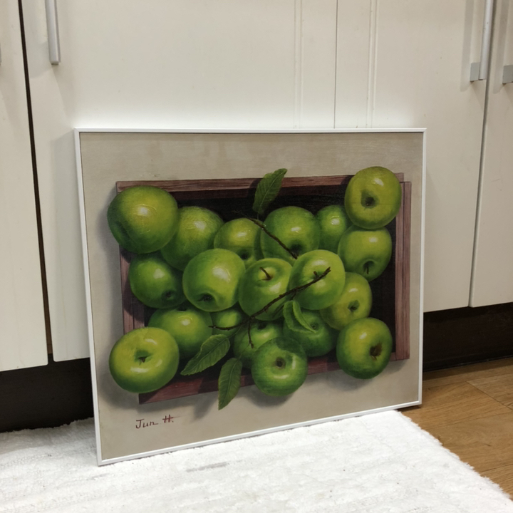 KNH ART 사과그림 청사과 재물운 복 들어오는 사과그림액자