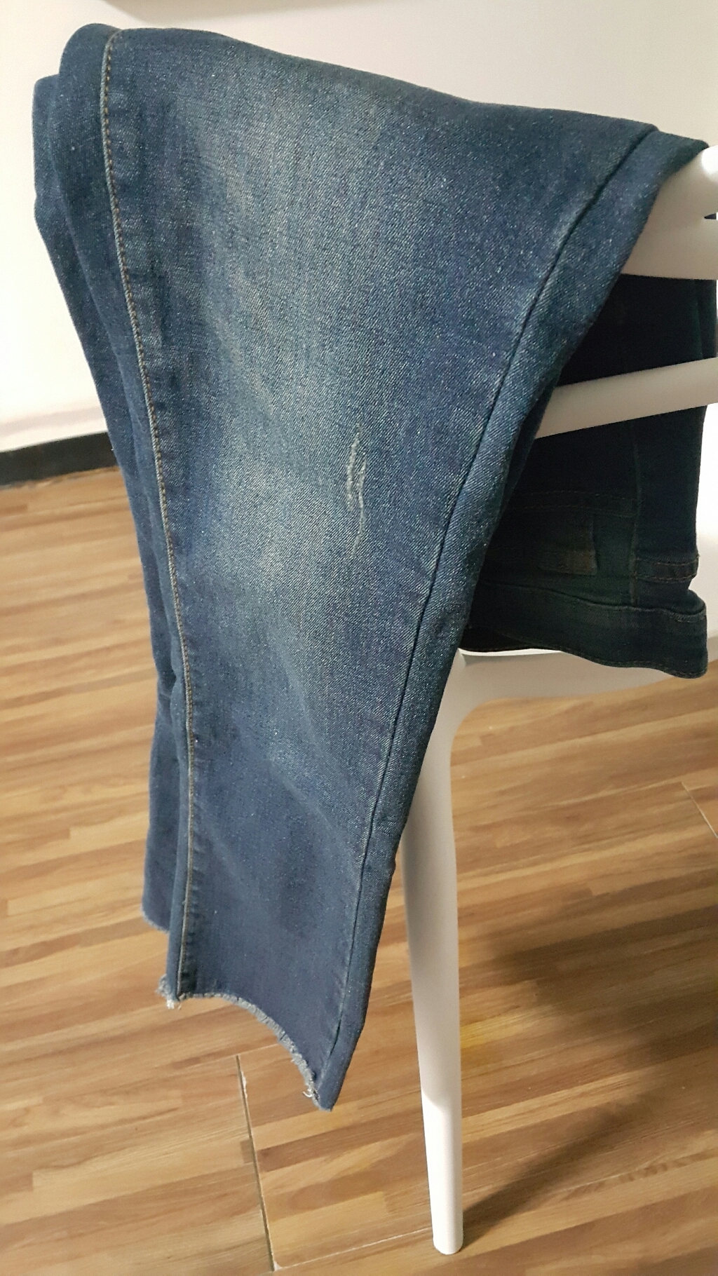 빼빼 여성용 기모 히든밴딩 일자 청바지