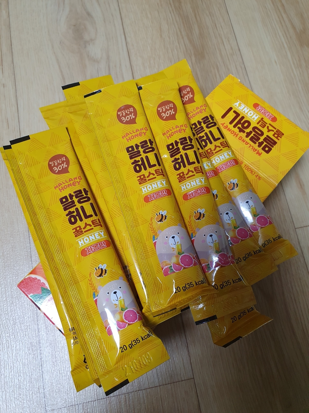 말랑허니 꿀스틱 휴대용 꿀젤리 국내산 천연 꿀 자몽맛 건강 간식 12포 36포 72포