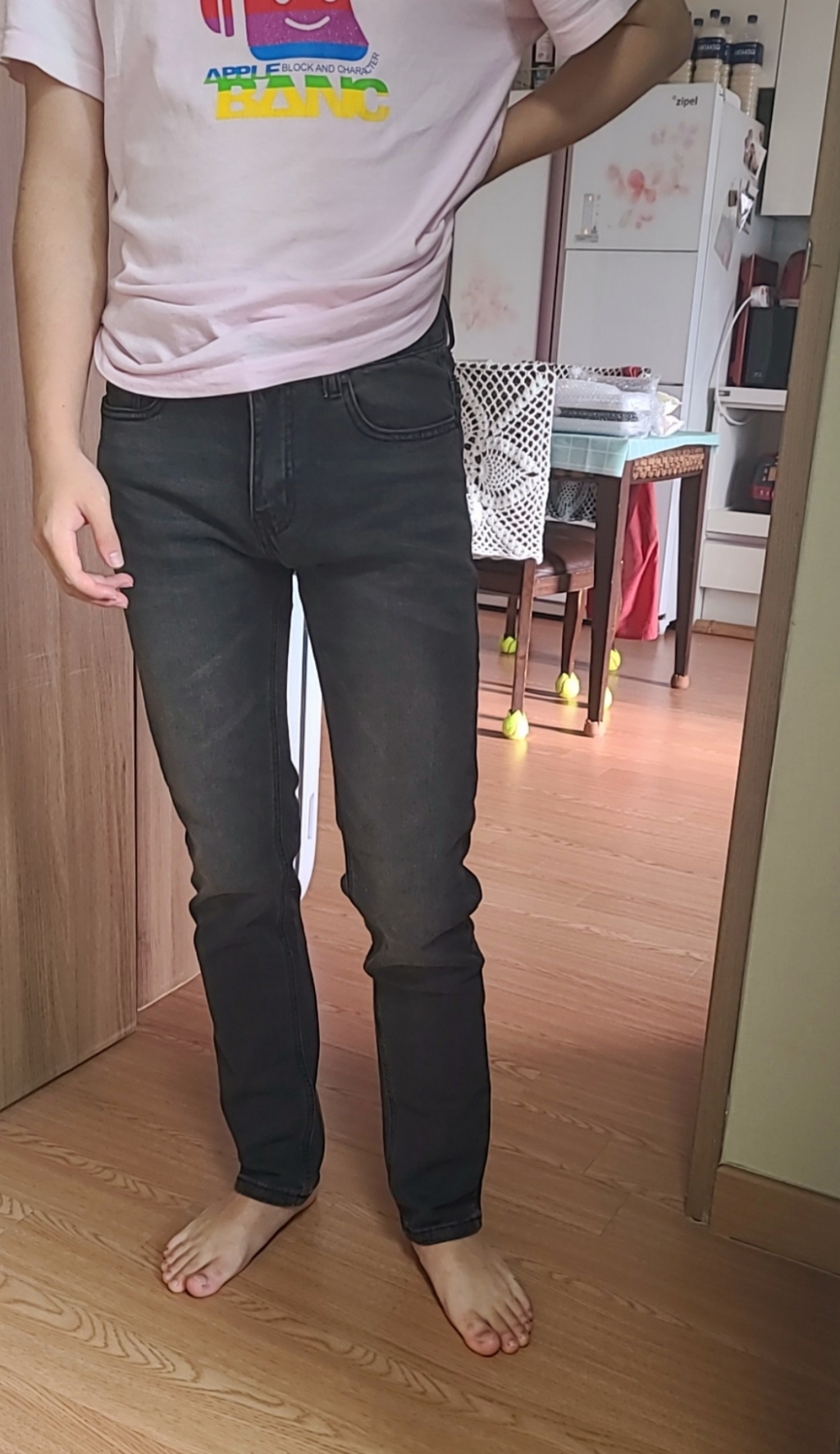 데님공방 남성용 데일리 슬림일자핏 블랙진 스판 데님팬츠 리뷰후기