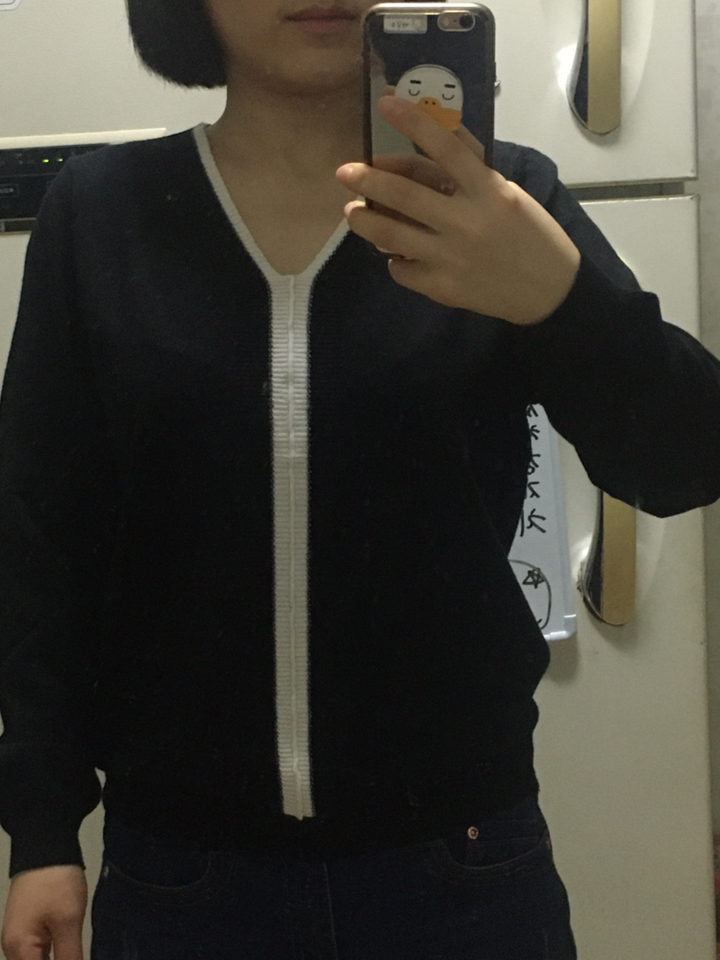데일로엔 여성용 컬러 블록 브이넥 니트 리뷰후기