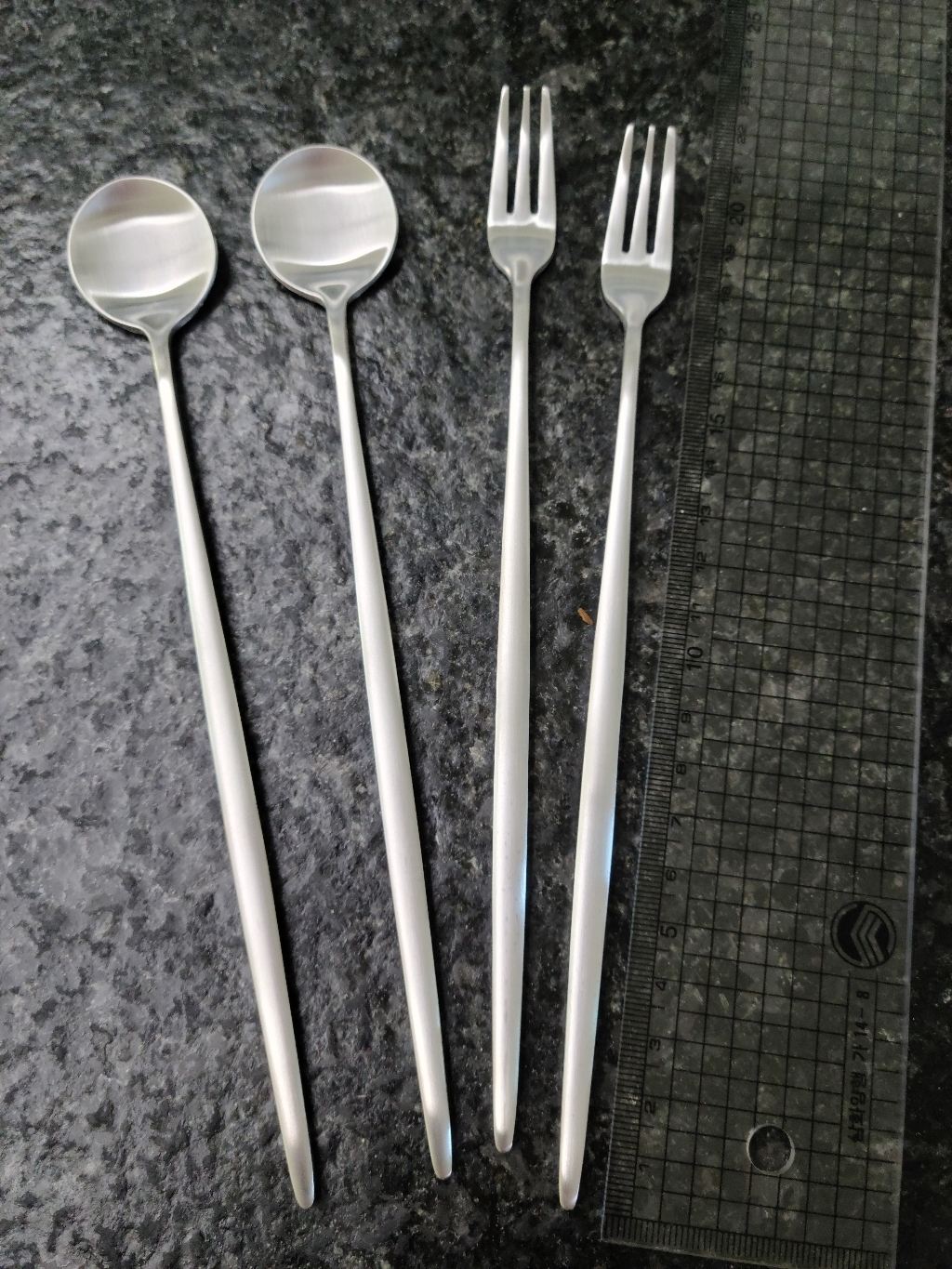 테이블아트 아벨라 무광실버 롱스푼 롱포크