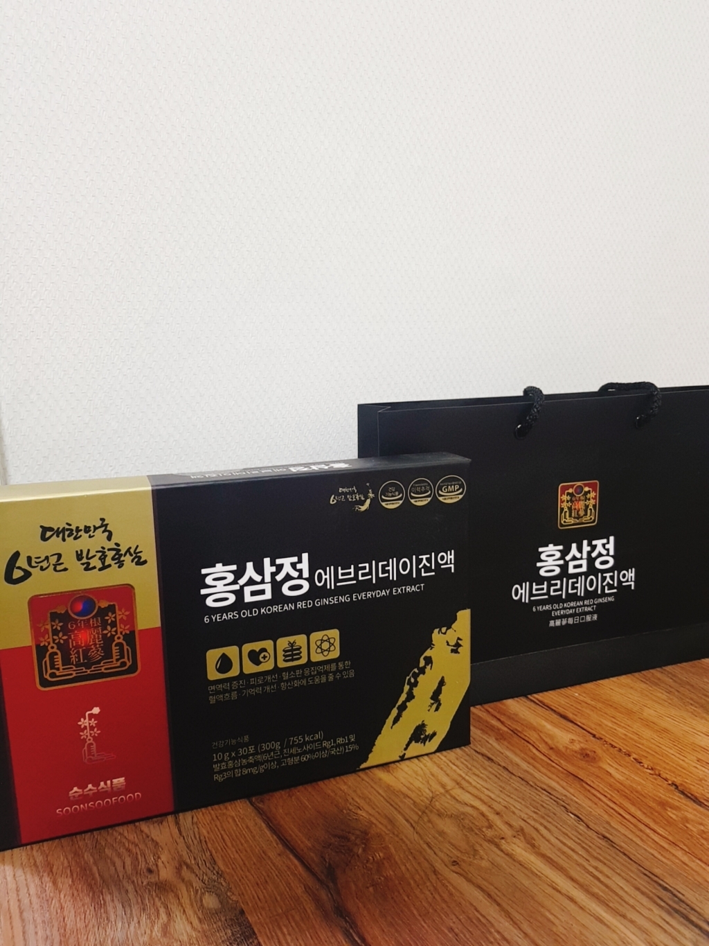 순수식품 6년근 발효 홍삼 진액 스틱 쇼핑백 리뷰후기