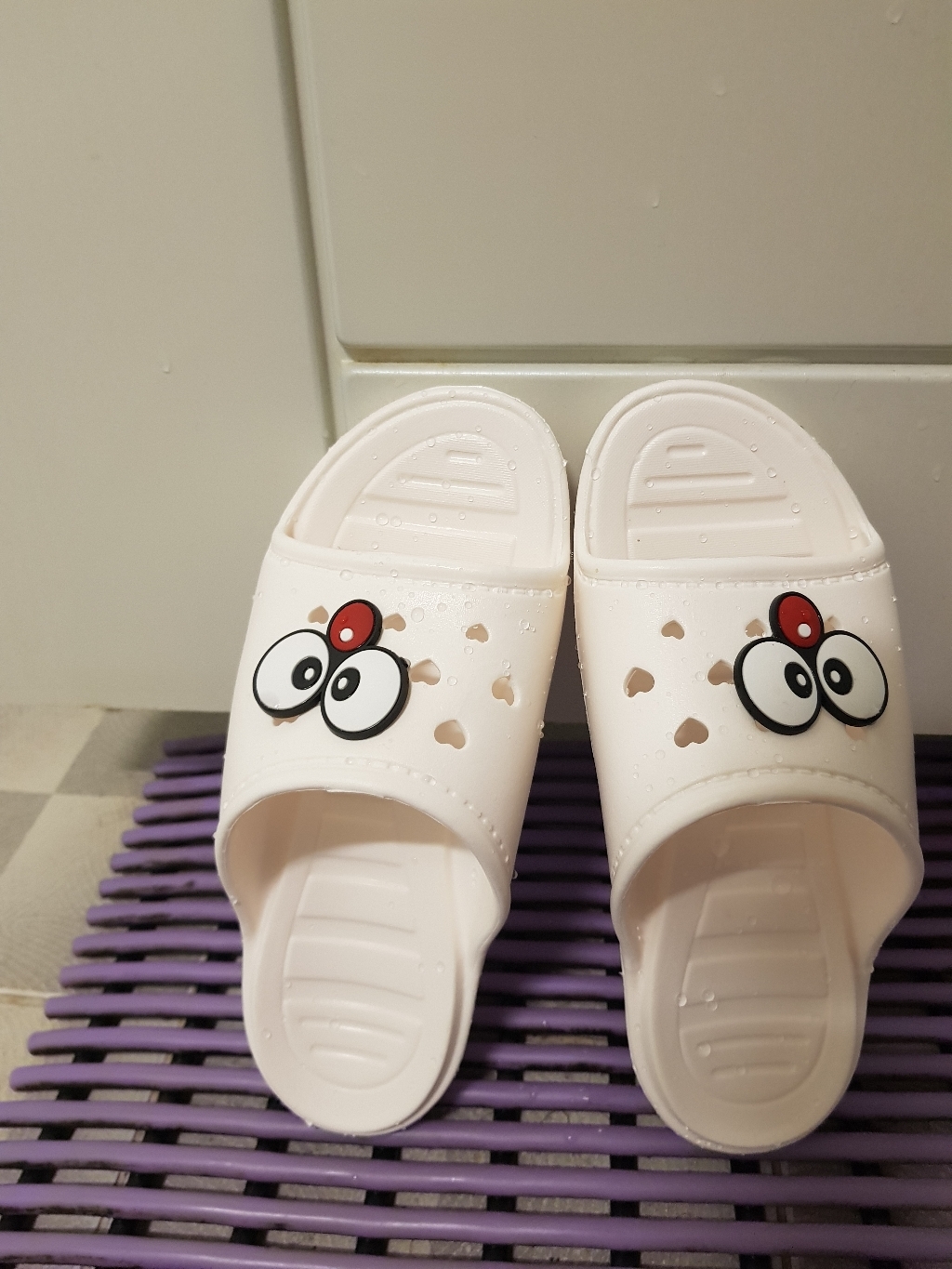 자연일상 바닐라 키즈 하트 욕실화 화이트