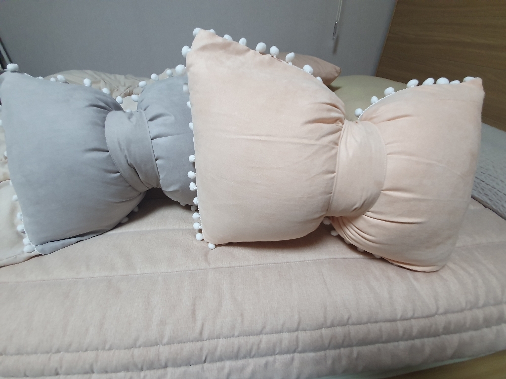 마켓감성 공주스타일 리본 쿠션 커버 리뷰후기