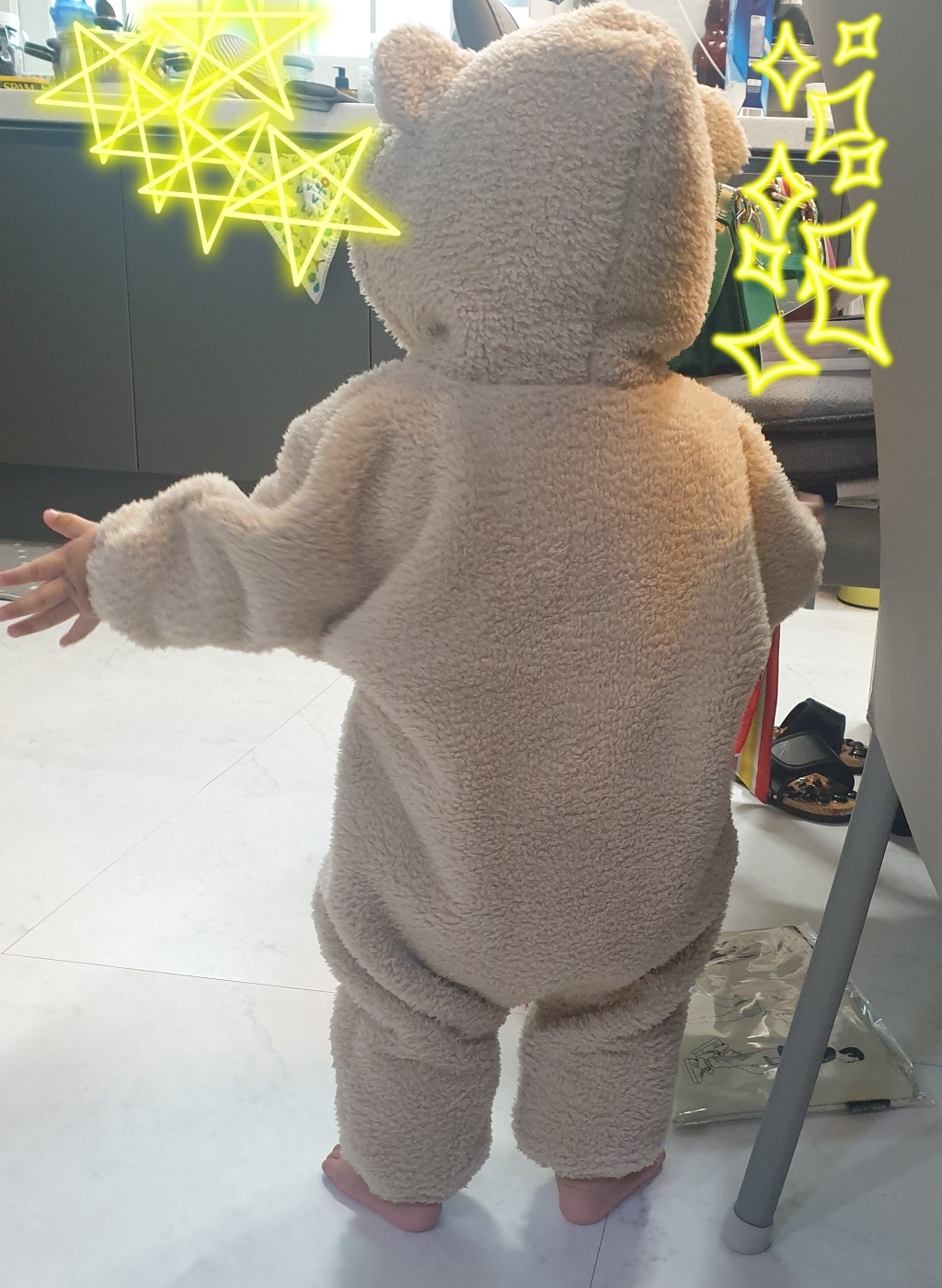 우주아이 보송베어 플리스 우주복