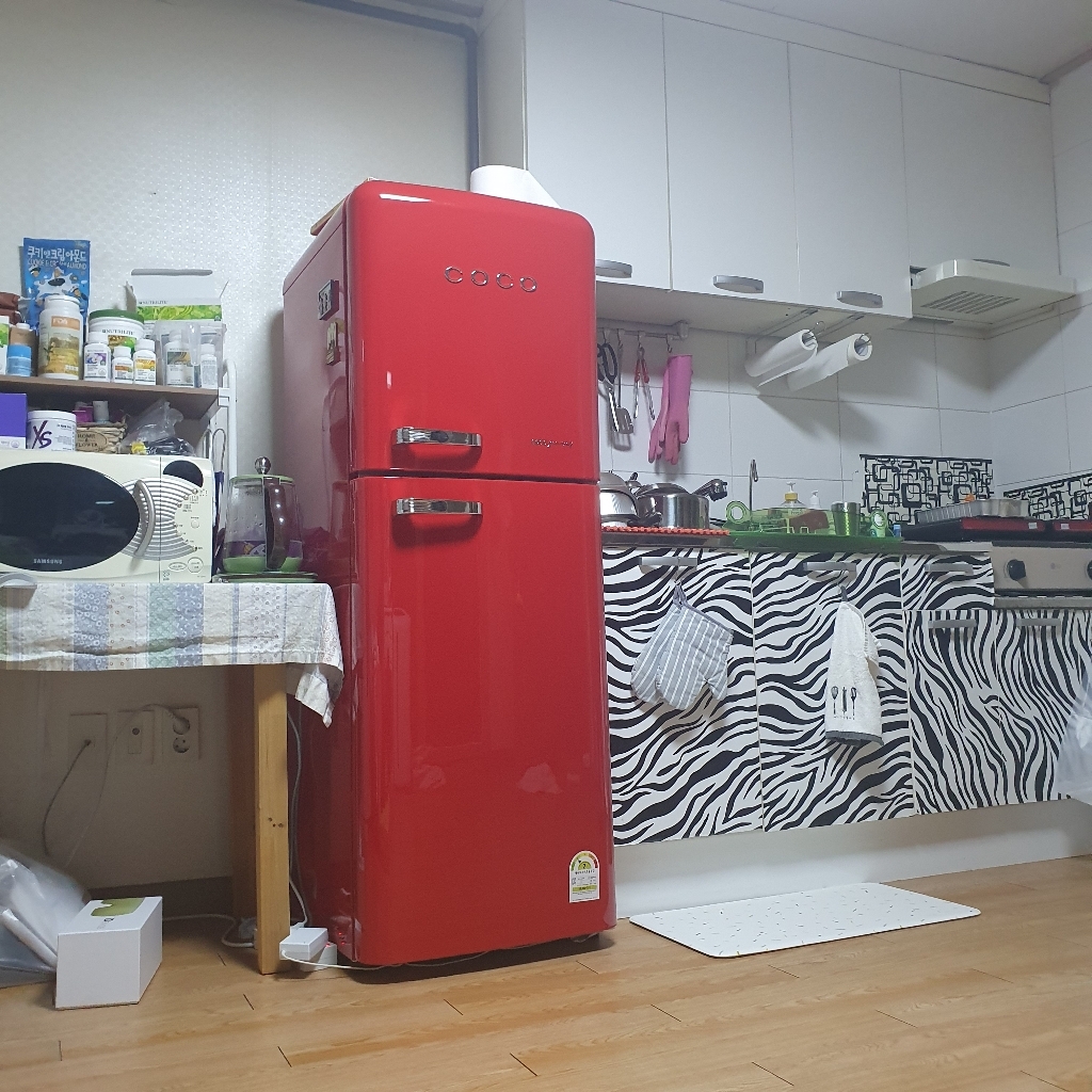 코코일렉 영 레트로 일반형냉장고 방문설치 리뷰 후기