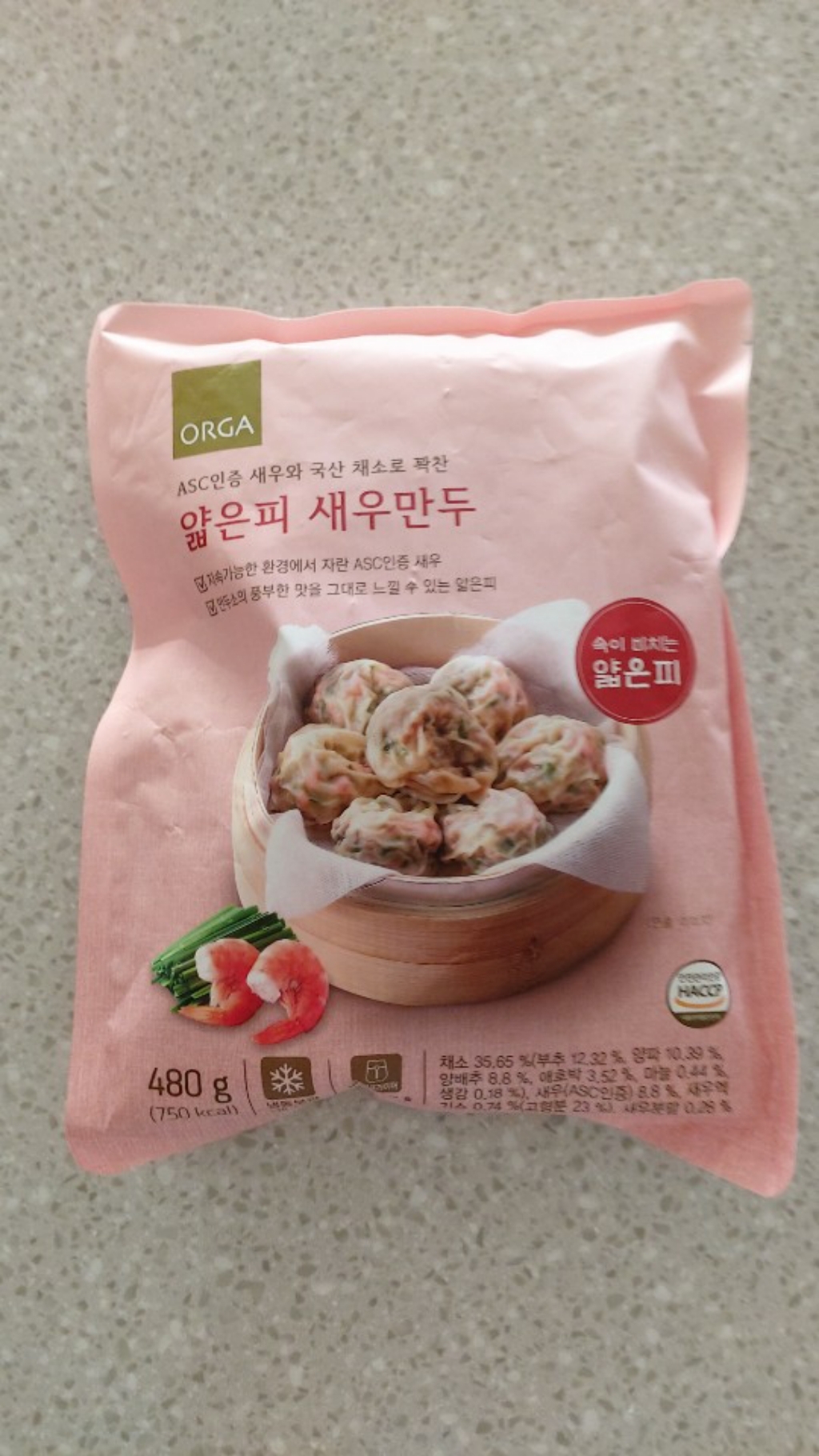 올가홀푸드 얇은피 새우만두