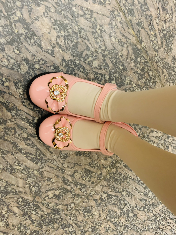 디디슈 여아용 포멀 퀼팅 굽 구두