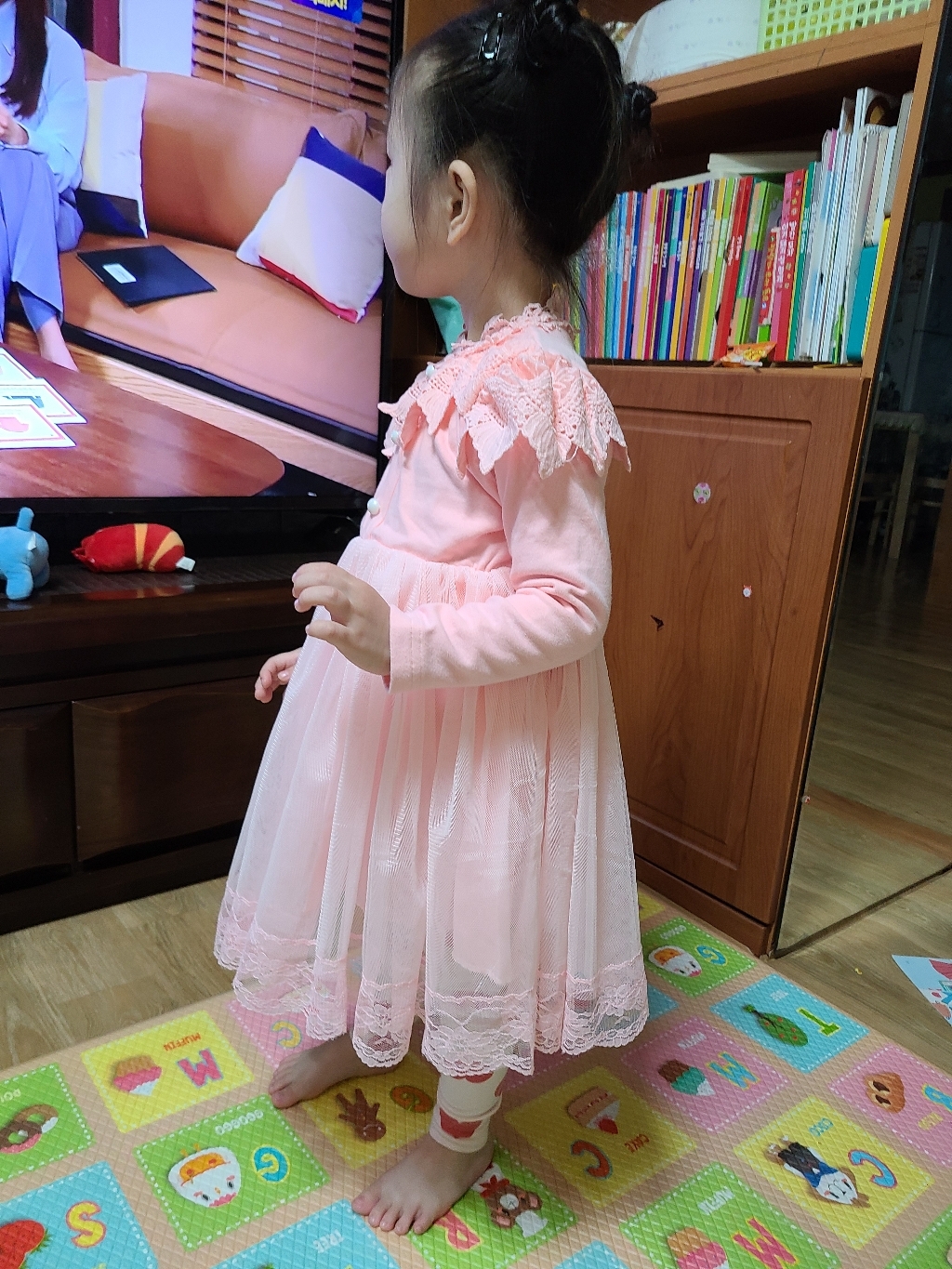 앤젤아이 여아용 봄봄 레이스 원피스