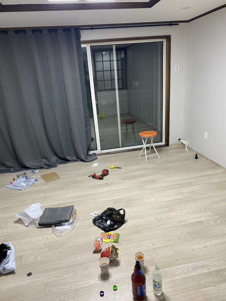 이음새 없는 거실전용 아일렛 암막커튼 커튼끈