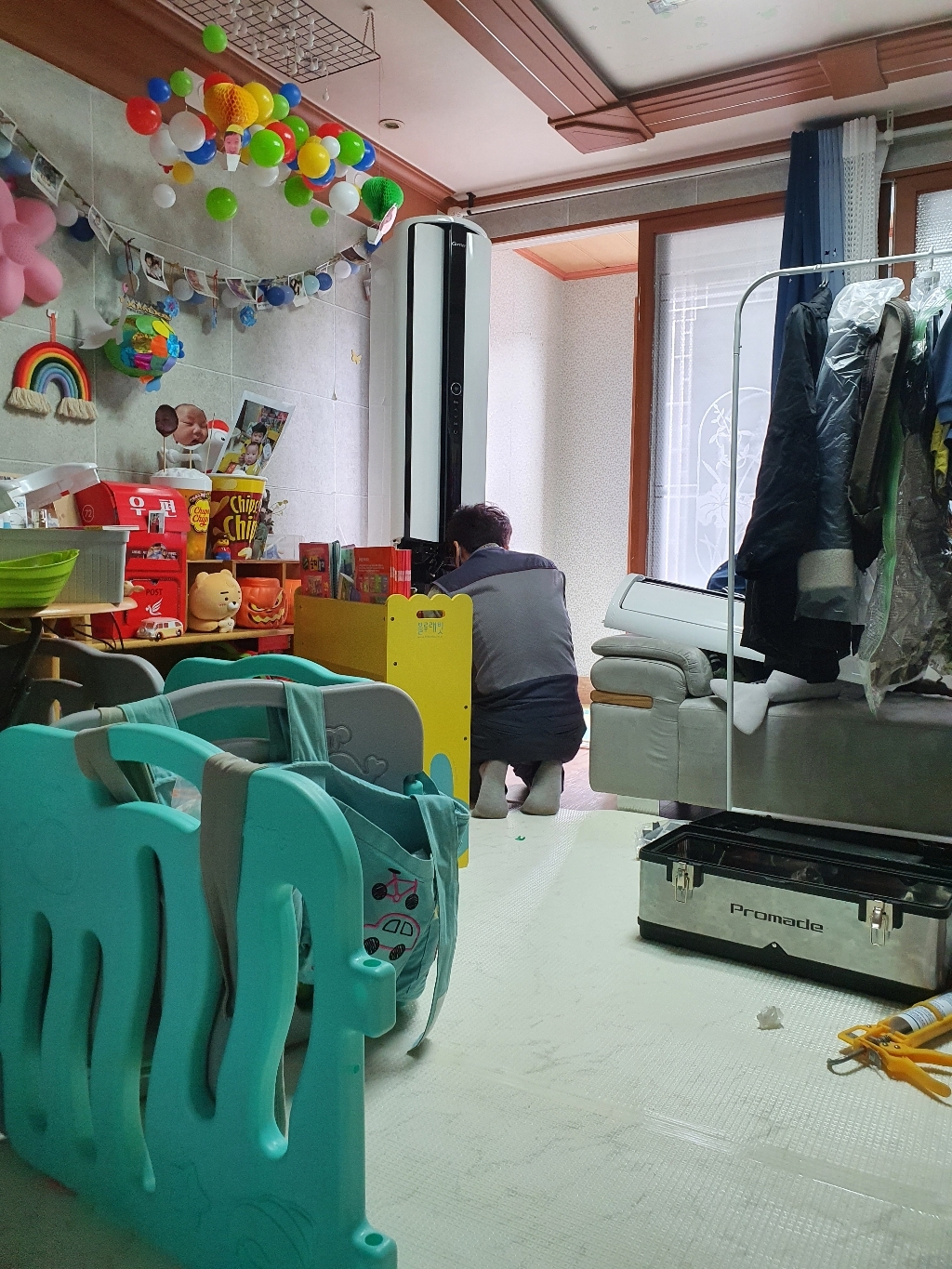 캐리어 프리미엄 에어로 18단 스탠드형 에어컨 AMC17VA2SAW 방문설치 리뷰후기