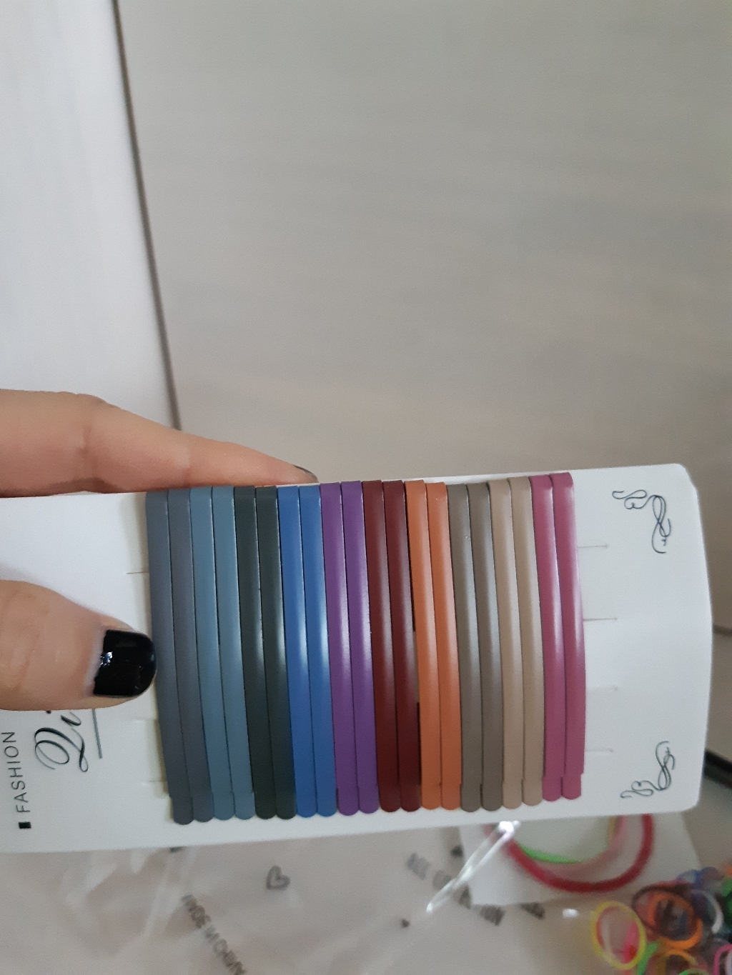 이쁨달다 매트얼그레이 무광 칼라 실핀 일자핀 헤어핀 20입
