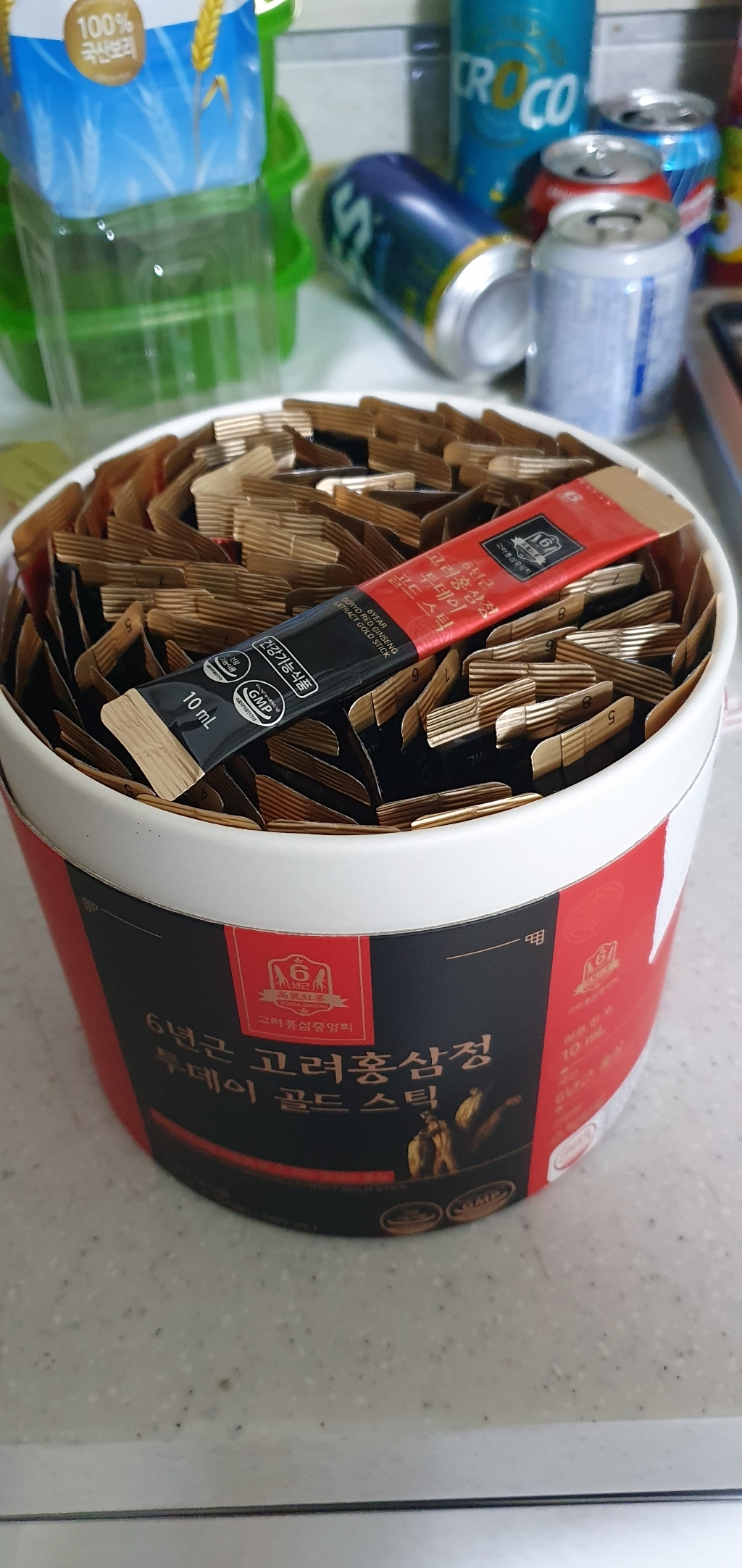 고려홍삼중앙회 6년근 고려홍삼정 투데이 골드 스틱 쇼핑백