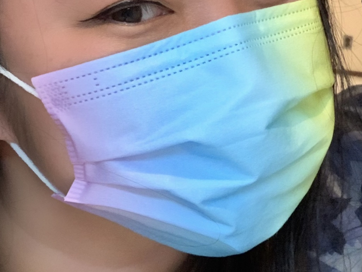무지개 제니 마스크 파스텔톤 레인보우 그라데이션 컬러