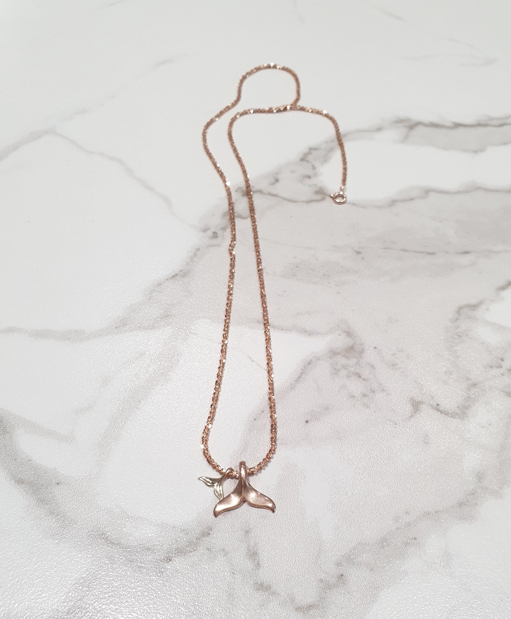 SARA OD 14K 행운의 고래꼬리 목걸이