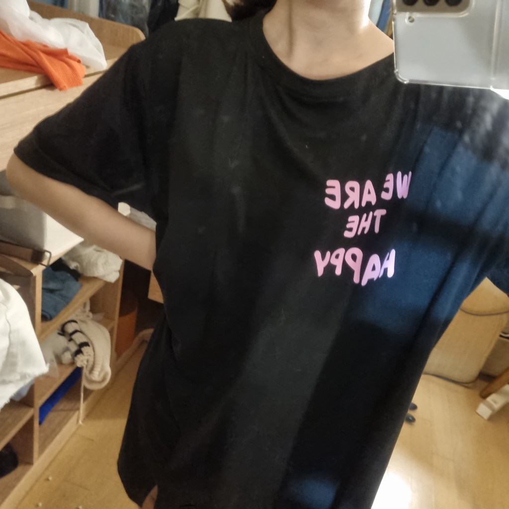 [홈웨어/데일리룩 ] 러브썸룩 여성 해피 백레터링 롱 원피스 리뷰후기