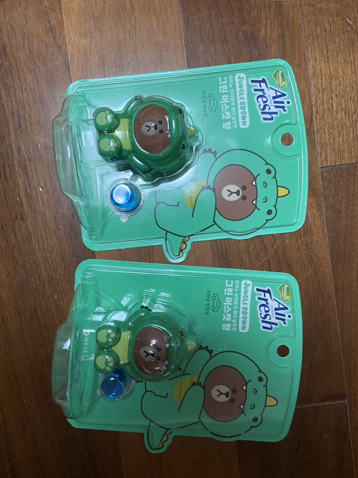 홈즈 에어후레쉬 라인프렌즈 차량용 방향제 시즌2 다이노브라운 그린머스캣향 1