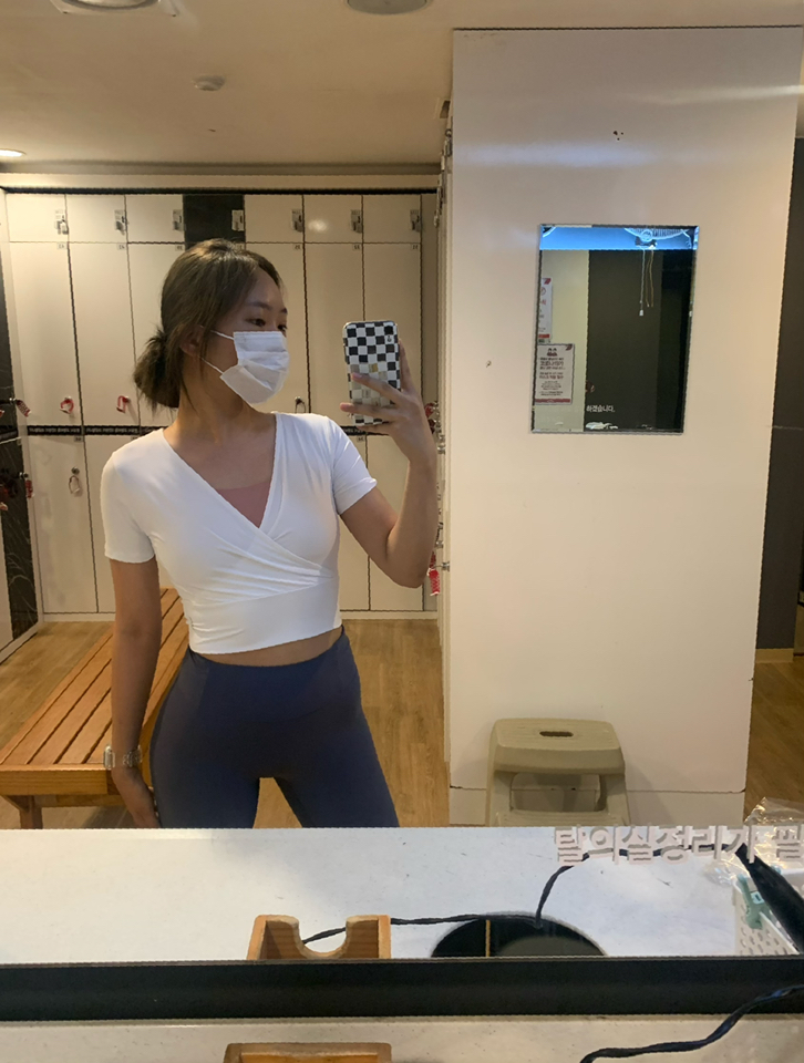 녹족 여성용 요가 크롭티 헤이즈 플레인