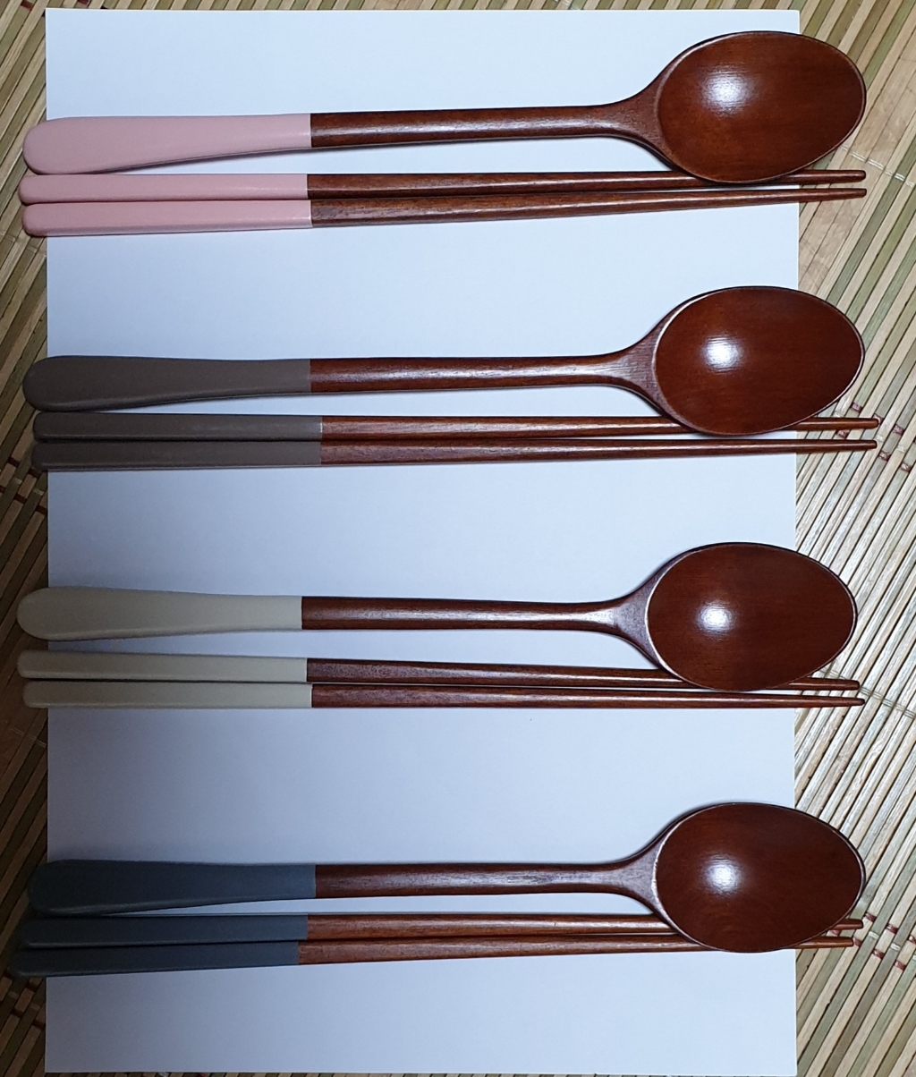 감성 투톤 옻칠 수저 4종