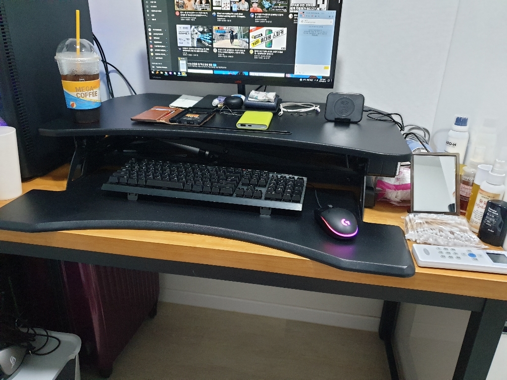 로즈 원목책상 철제책상 컴퓨터 책상