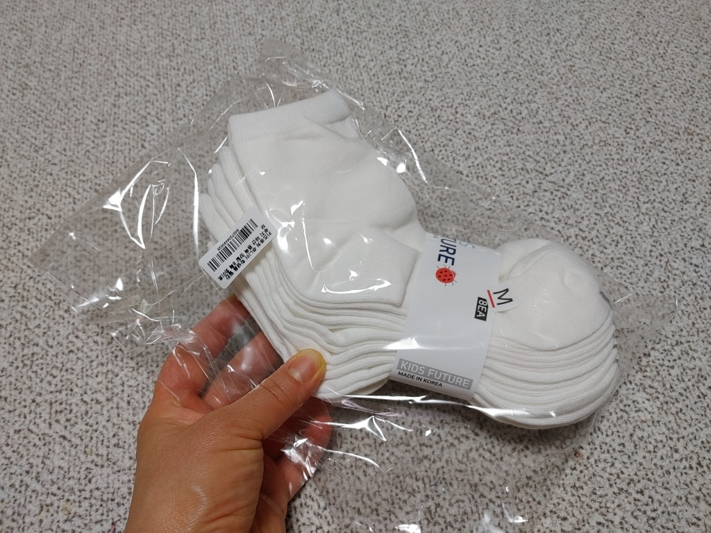 키즈퓨처 아동용 멜란 무지 중목 양말 8켤레
