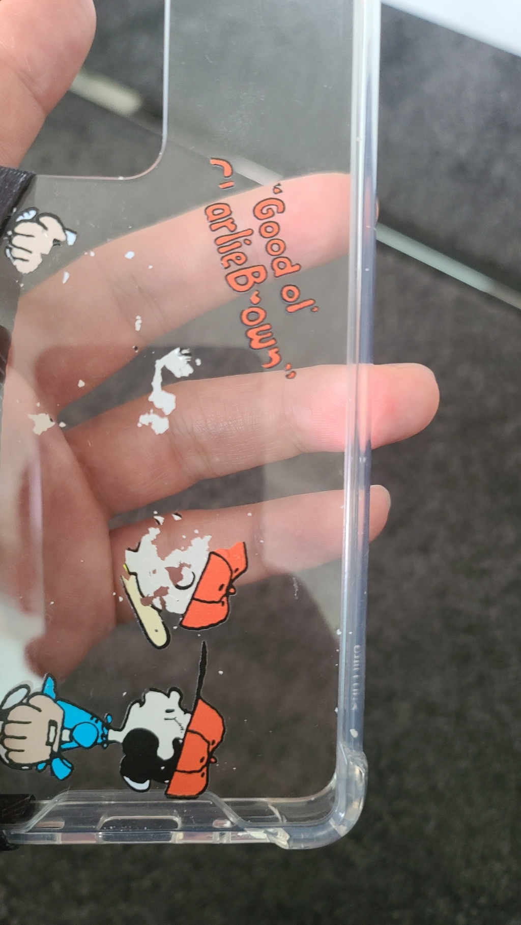 스누피 시즌2 야구 투명 방탄 휴대폰 케이스