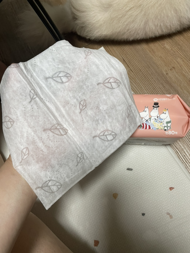 릴리유 유아용 그린핑거 퓨어코랄 물티슈 무민에디션 캡형 리뷰후기