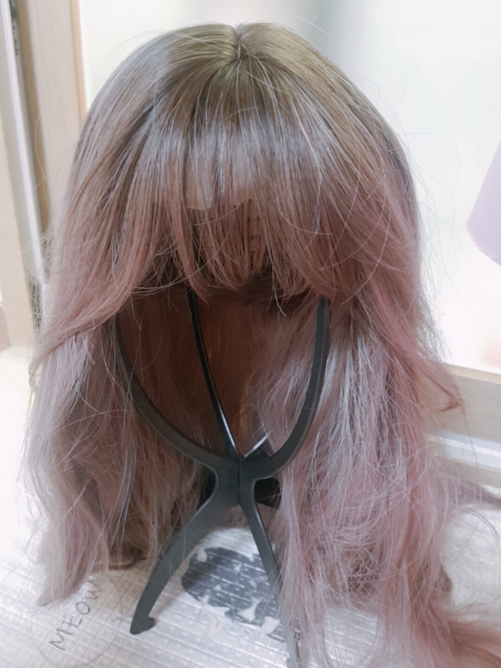 하이유니 네츄럴 웨이브 펌 긴머리 통가발 가발망 가발거치대