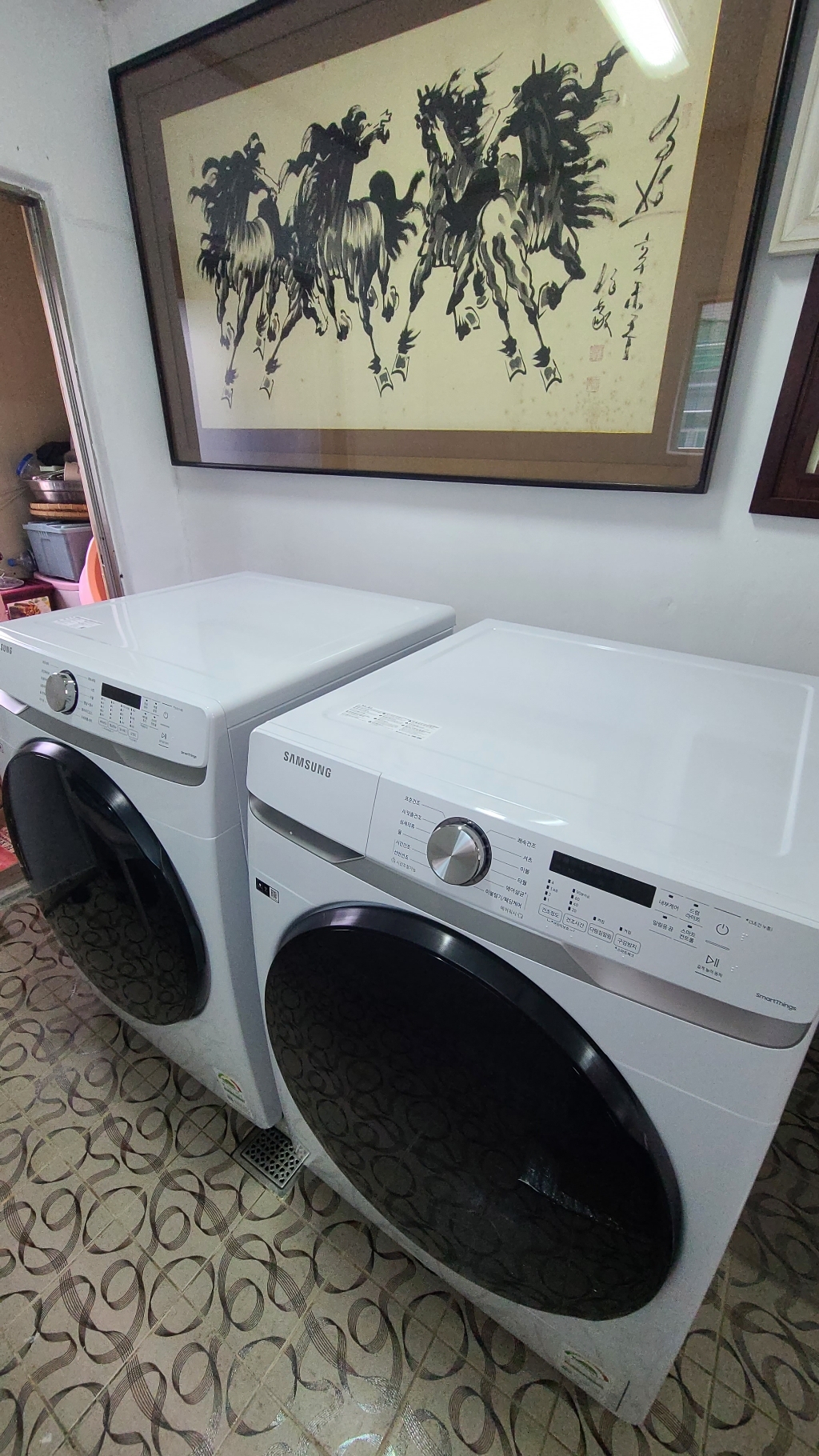삼성전자 그랑데 드럼세탁기 WF19T6000KW 건조기 DV16T8520BW 방문설치