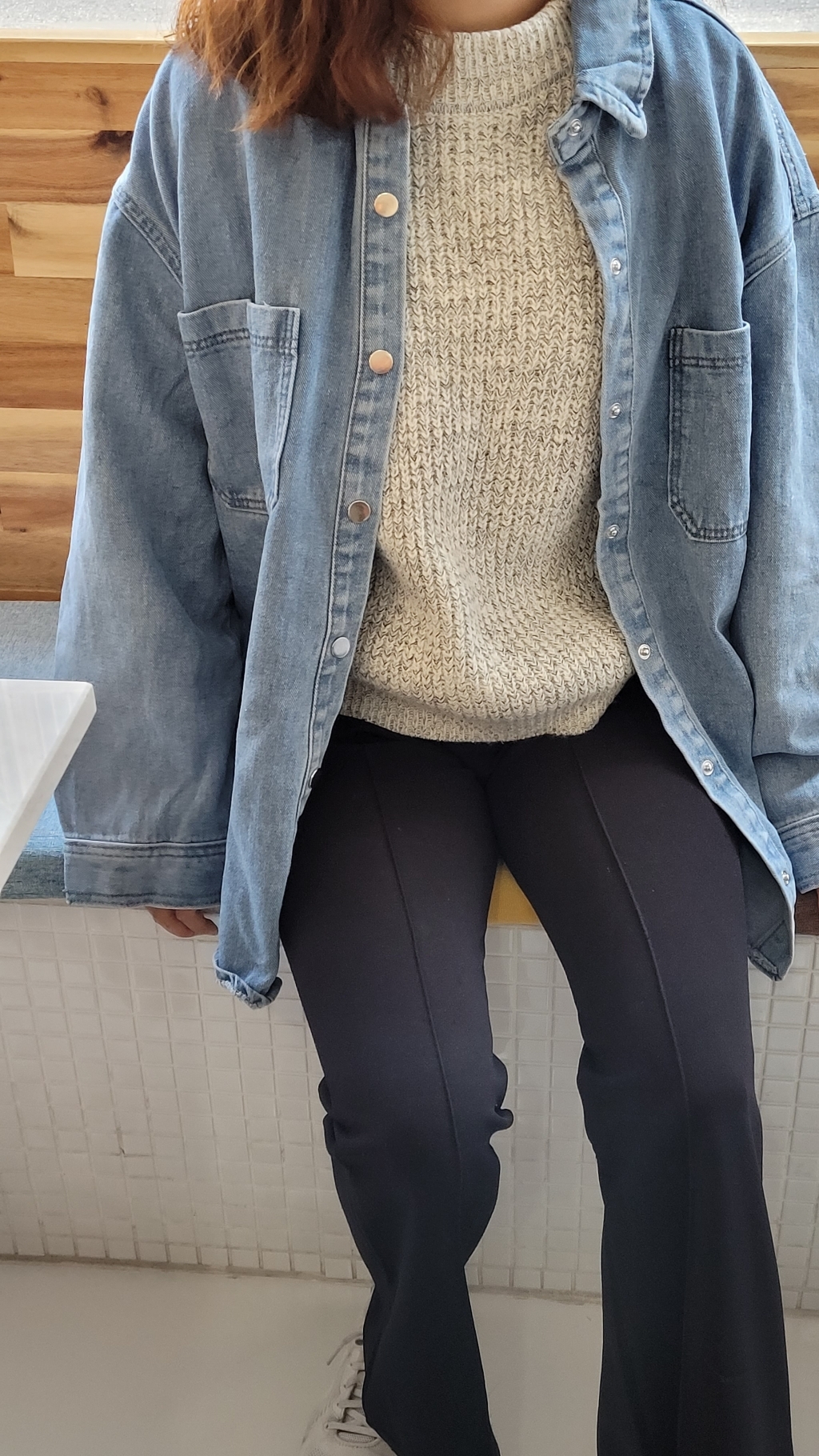 퍼니걸스 오버핏 데님 셔츠 여성의류_3433