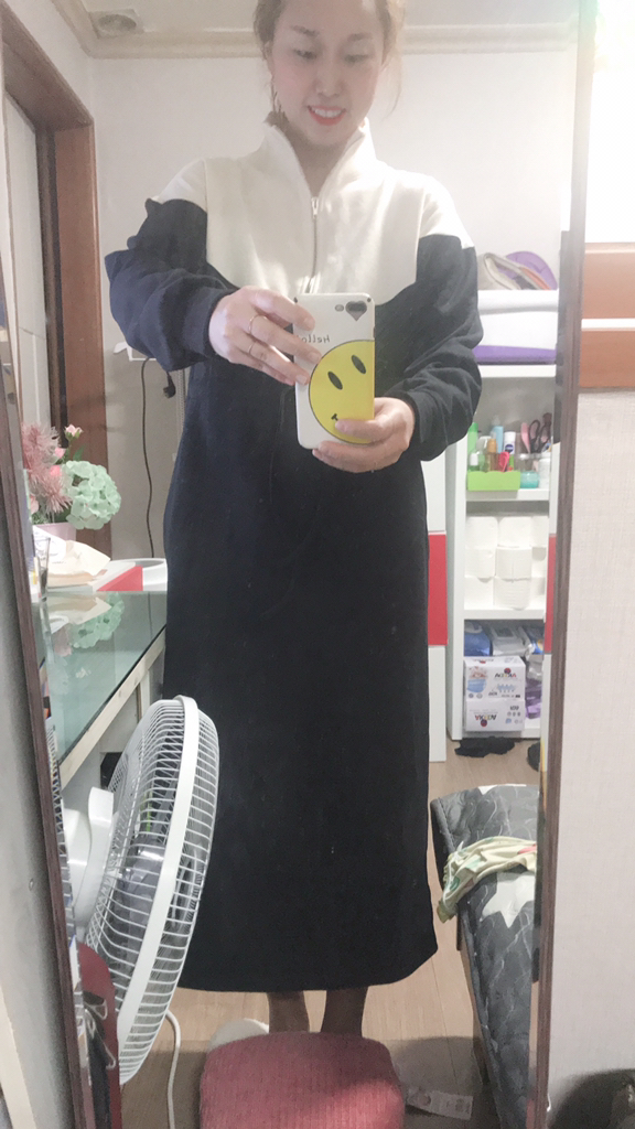 캐주얼날다 긴팔 2021 기모센츠 집업 꾸안꾸 롱 원피스 리뷰후기