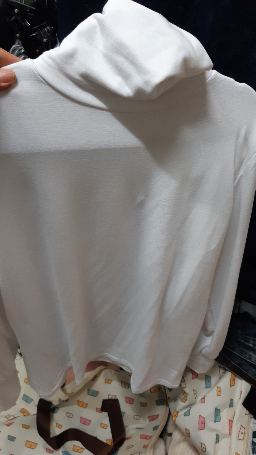 데일리앤 블렌드 여자 기모 베이직 목폴라 티셔츠