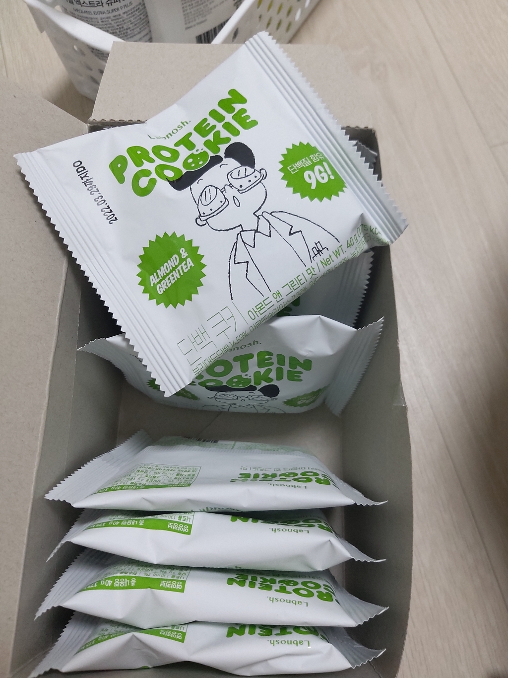 랩노쉬 단백쿠키 아몬드앤그린티
