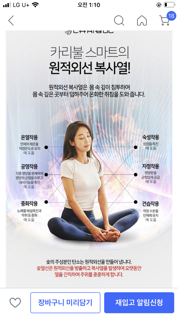 카리불 스마트 숯발열선 온열매트 그레이