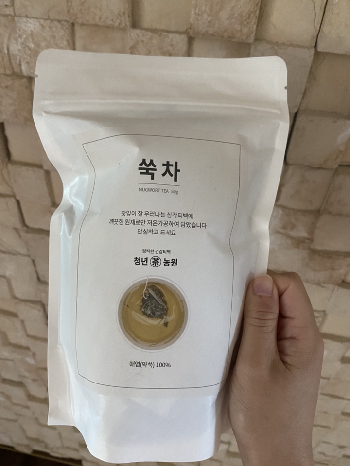 청년농원 저온가공 쑥차 삼각티백