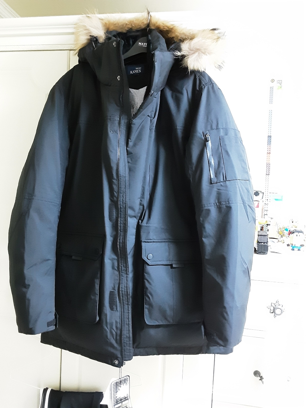 겨울 KANEX 고급 라쿤 덕다운 패딩점퍼 KAD9504