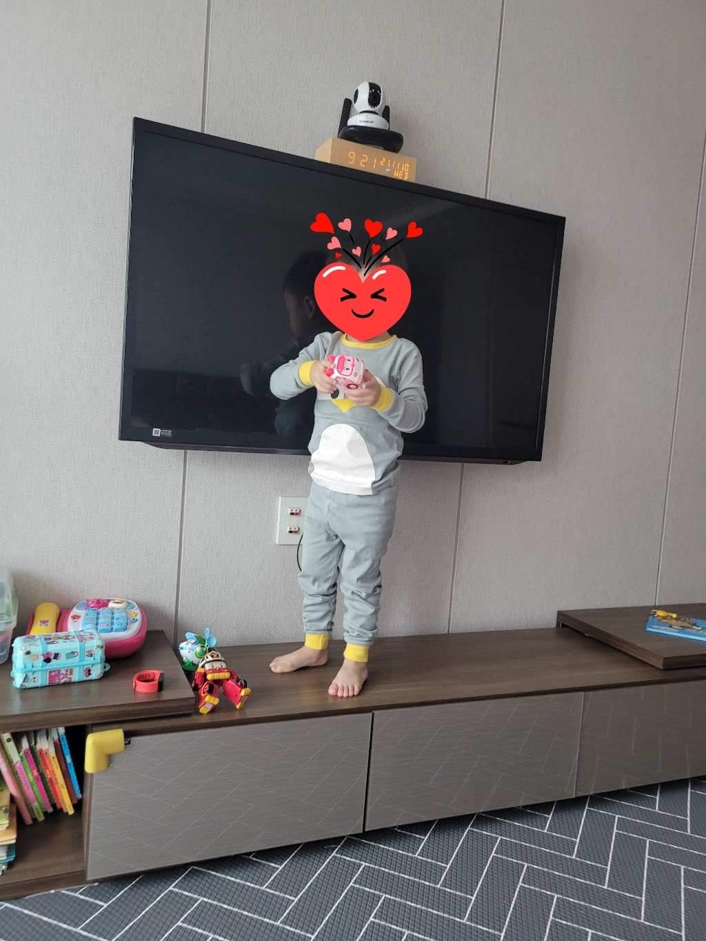 메이키즈 아동용 하이펭귄 오가닉 30수 후라이스 실내복 상하의
