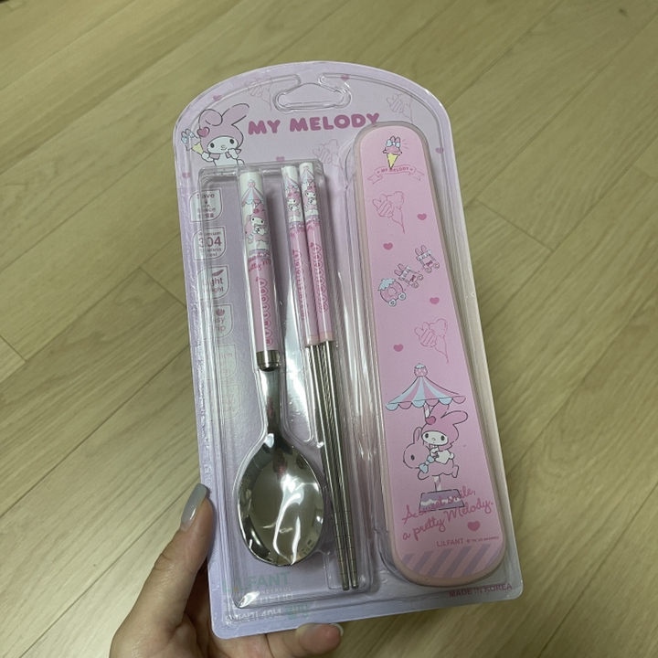 릴팡 유아용 마이멜로디 공간효율 진공 수저 케이스 6564
