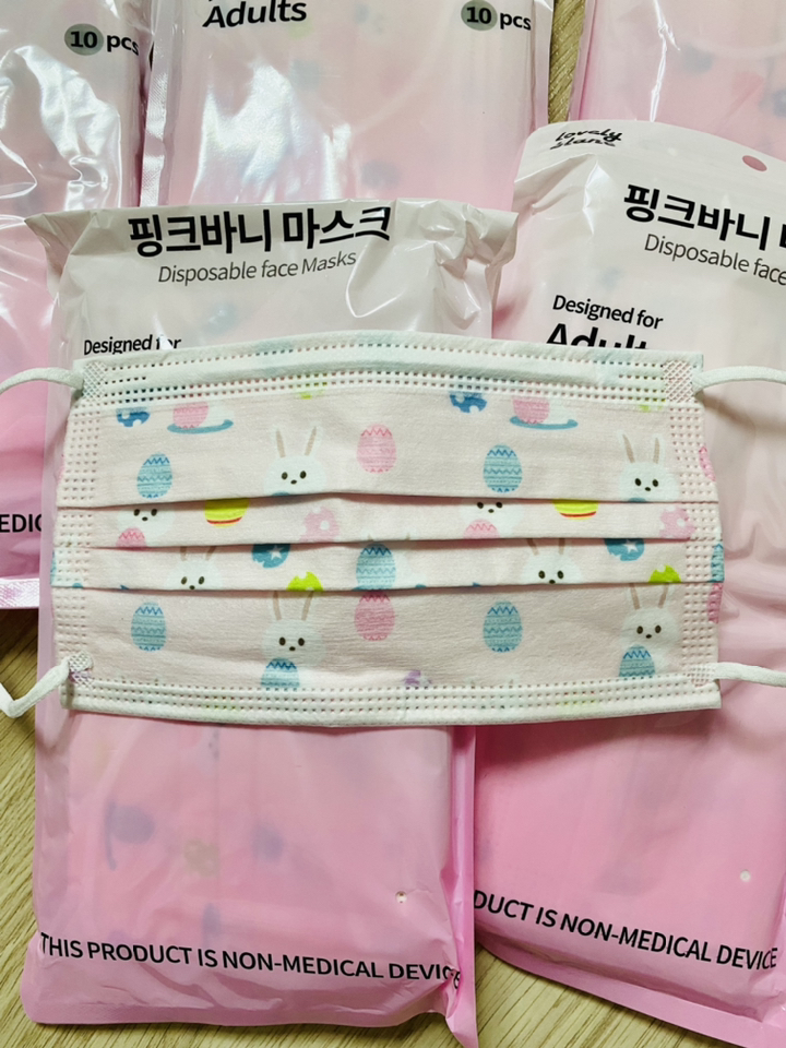 핑크바니 성인용 캐릭터 개별포장 일회용 마스크 멜트블로운 3중필터