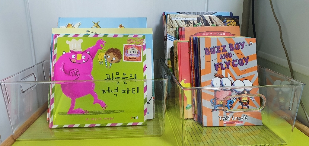 투명 정리함 책바구니 책육아 수납함 ort 냉장고 정리 아크릴 박스