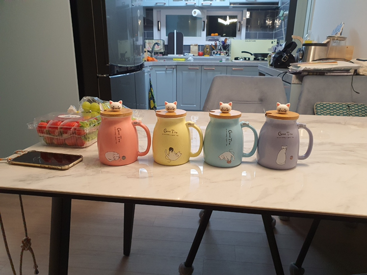 로얄캣머그컵 나혼자산다 뚜껑컵 윤스테이 예쁜머그컵 홈카페 집들이선물 생일선물 도자기컵 돌잔치 답례품